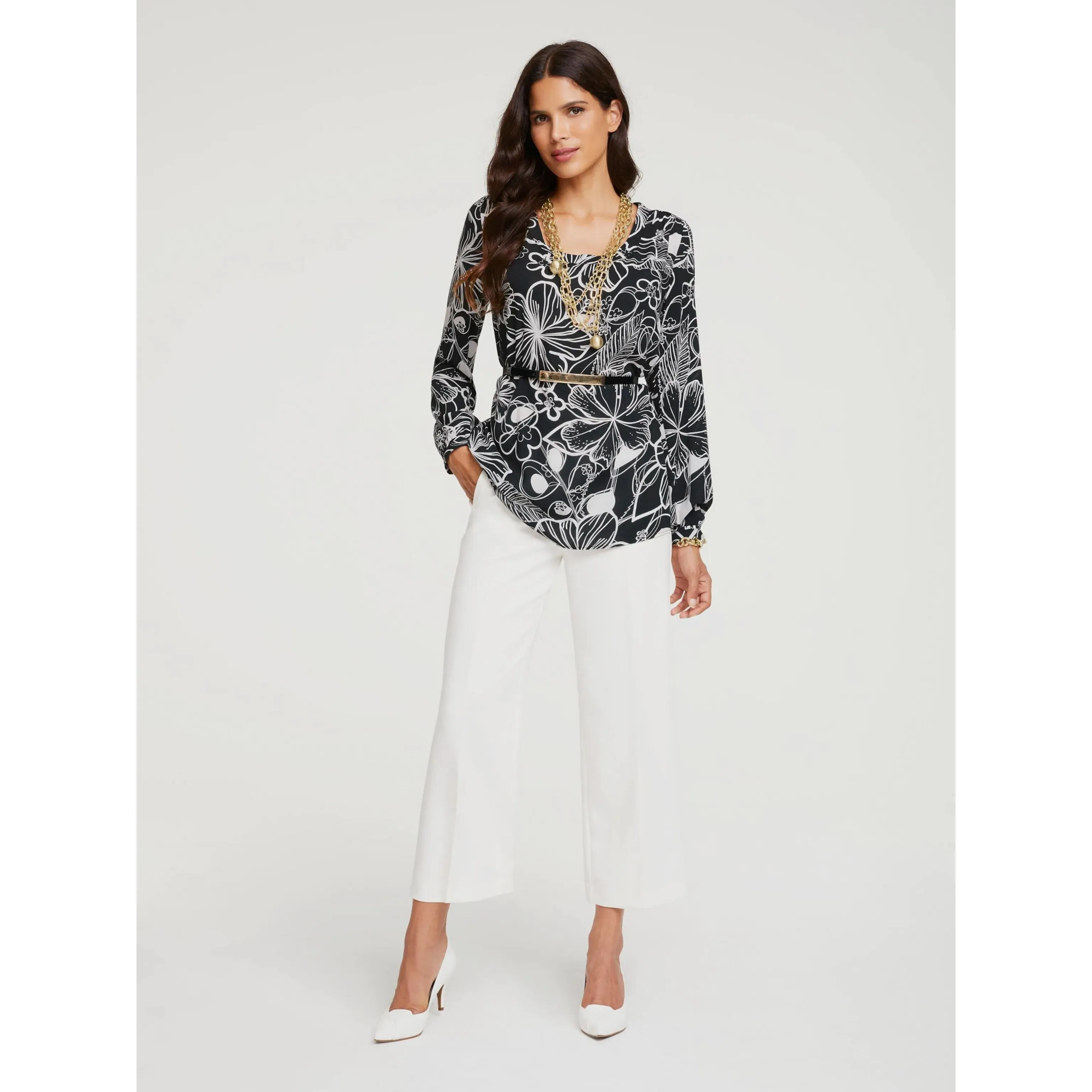 Ashley Brooke White Culotte Trousers