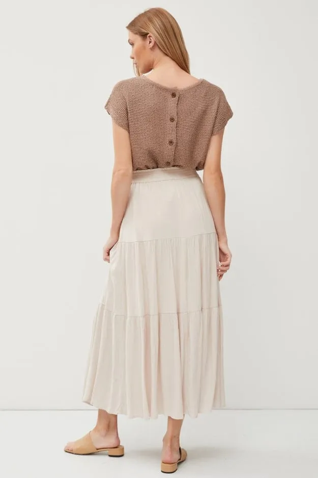 Be Cool Smocked Waist Tiered Maxi Skirt