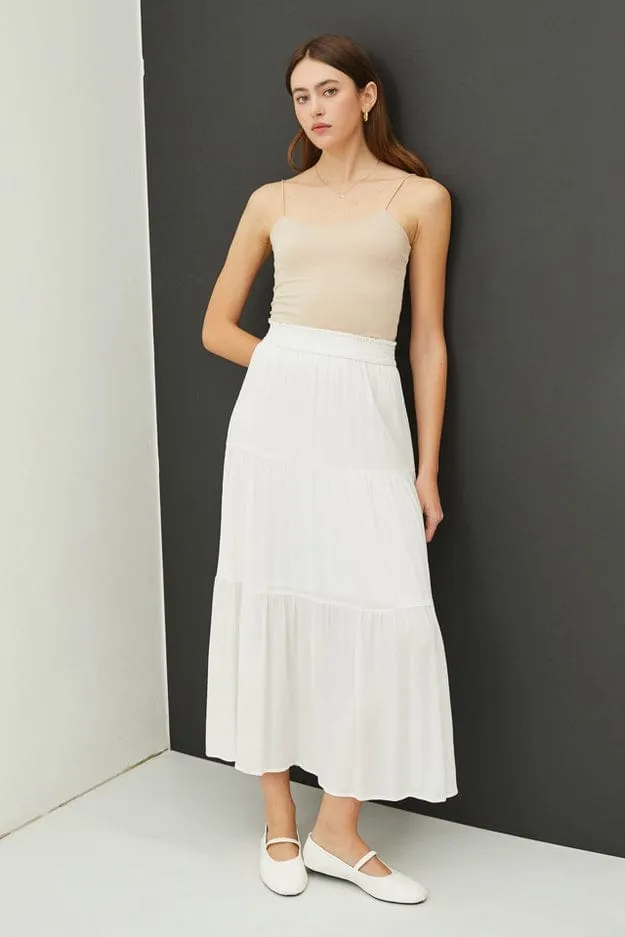 Be Cool Smocked Waist Tiered Maxi Skirt