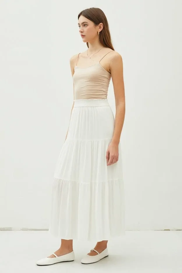 Be Cool Smocked Waist Tiered Maxi Skirt