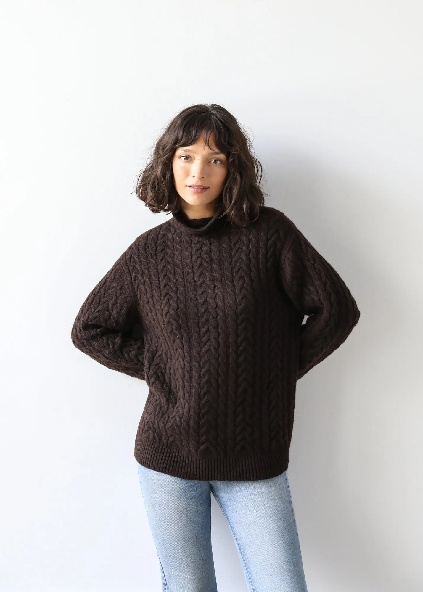 Beatrice Sweater in Espresso Cashmere