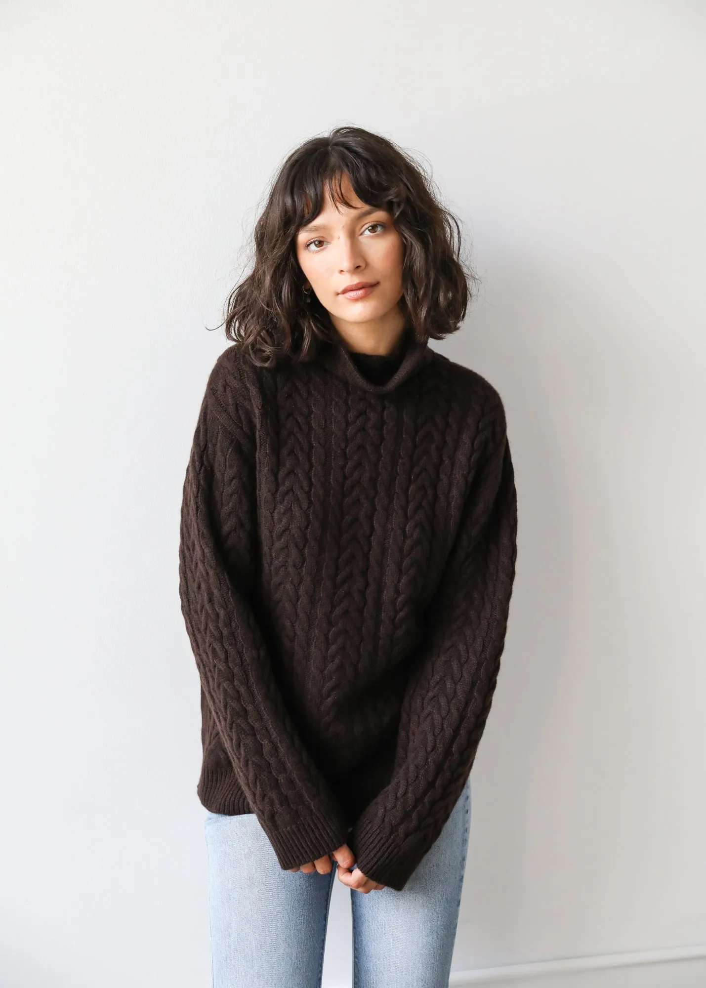 Beatrice Sweater in Espresso Cashmere