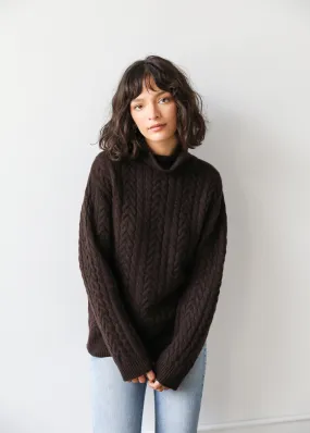 Beatrice Sweater in Espresso Cashmere