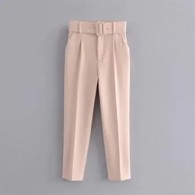 Belt High Waist Pants