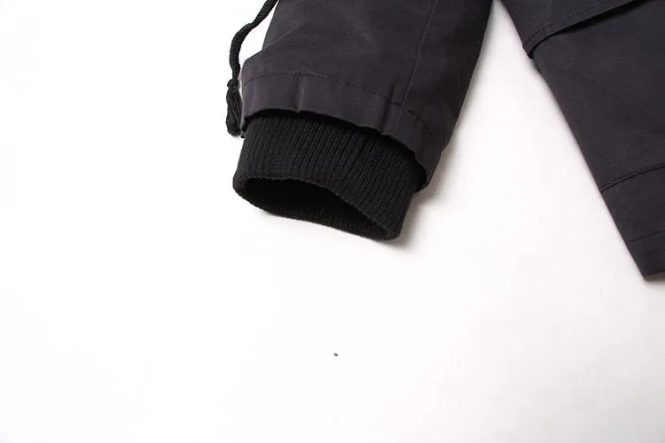 Black Big Real Fox Fur Parka Coat
