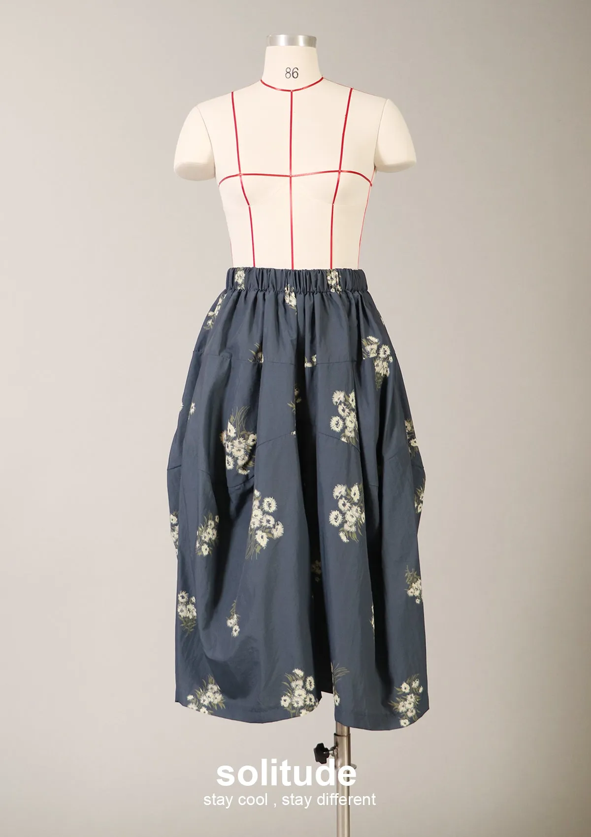 Black Floral Print Nylon Culottes