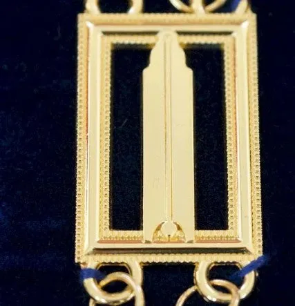 Blue Lodge Working Tools - Chain Collar - Gold/Silver on Blue   Free Case