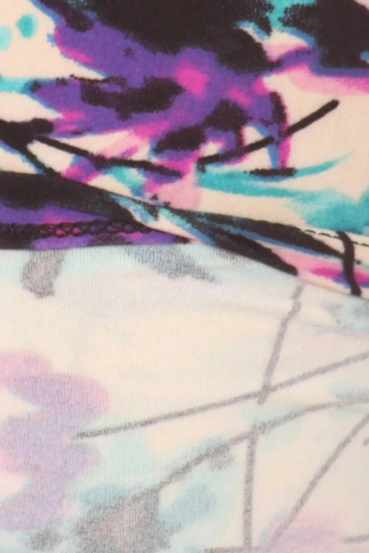 Blue Zone Planet |  Plus Size Floral Print, Full Length Leggings In A Slim Fitting Style With A Banded High Waist