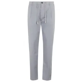Blue/Gray Cotton Jogger-Style Chino Pants - ELEVENTY