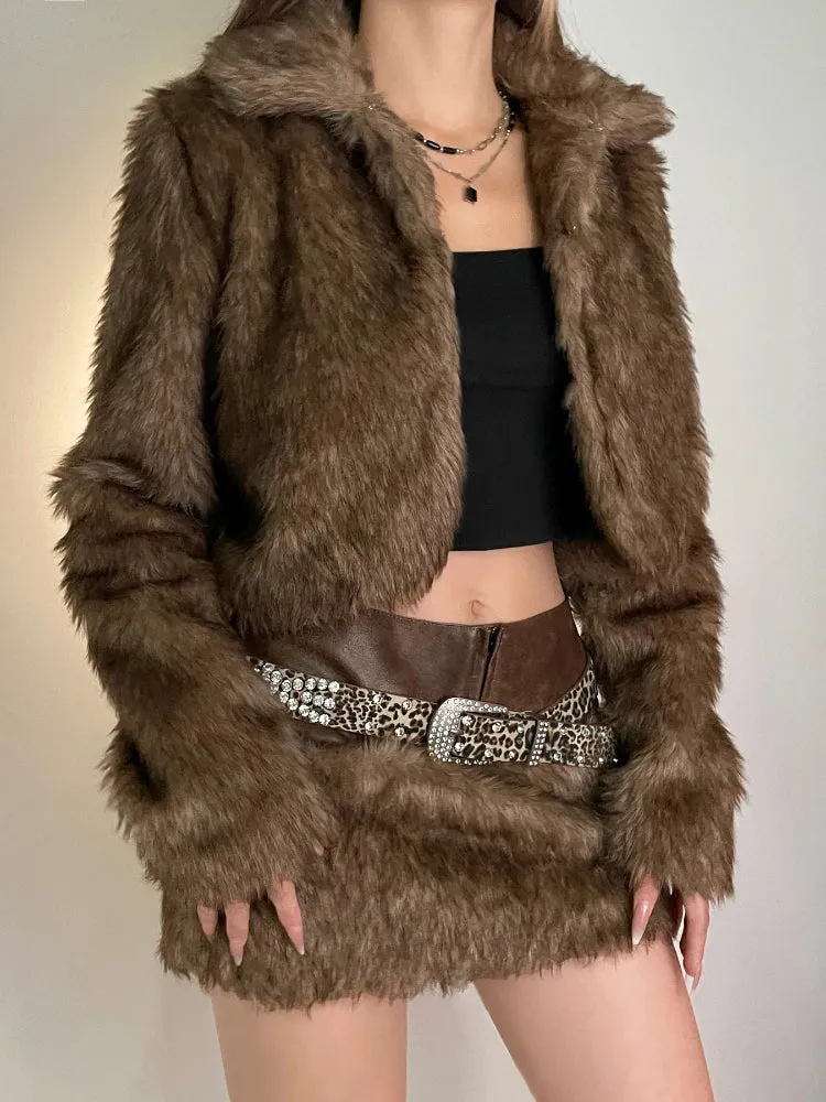 Brown Fur Collar Jacket