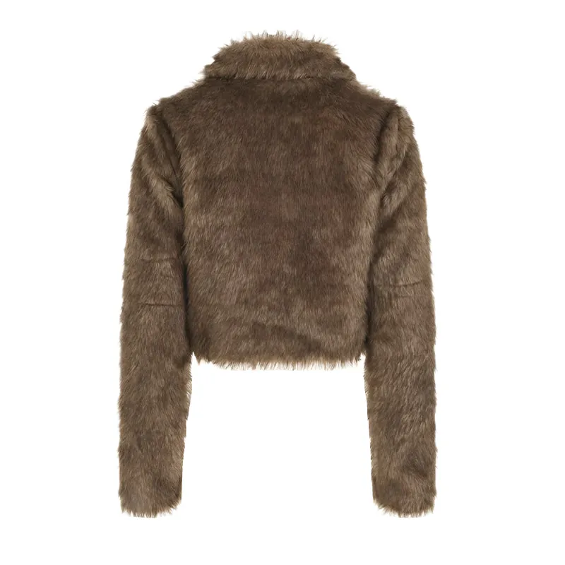 Brown Fur Collar Jacket