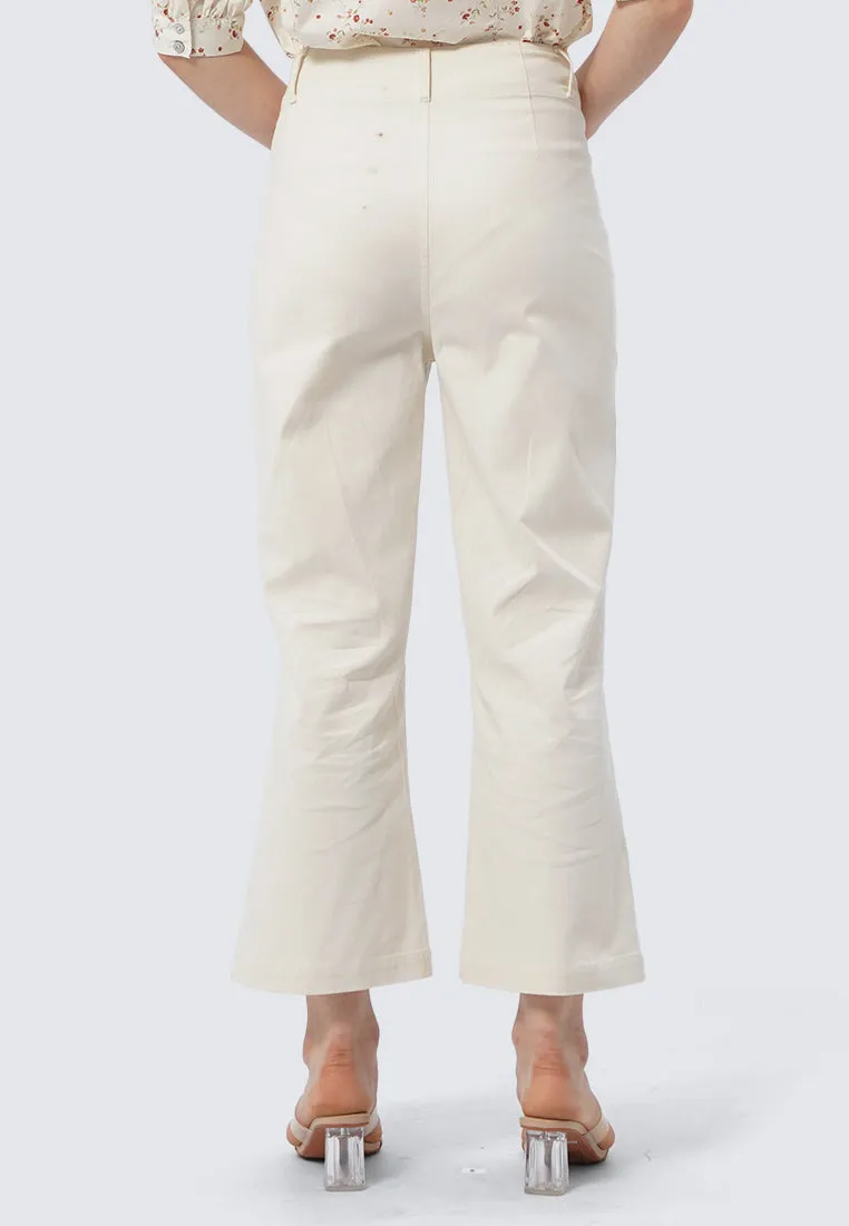 Button Detail High Waist Pants