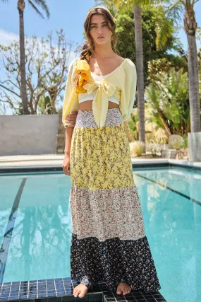 Ces Femme Multi Color Floral Mix Maxi Skirt