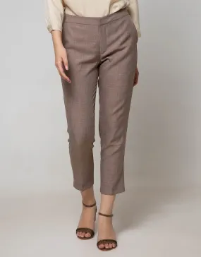 Connexion Chinos Pants Poly Half Elastic With Zipper