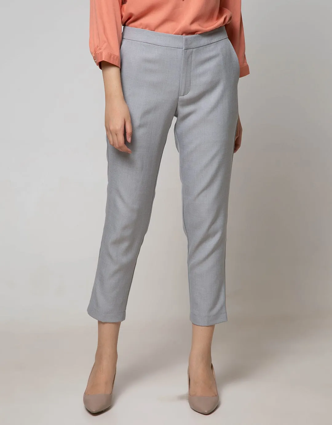 Connexion Chinos Pants Poly Half Elastic With Zipper
