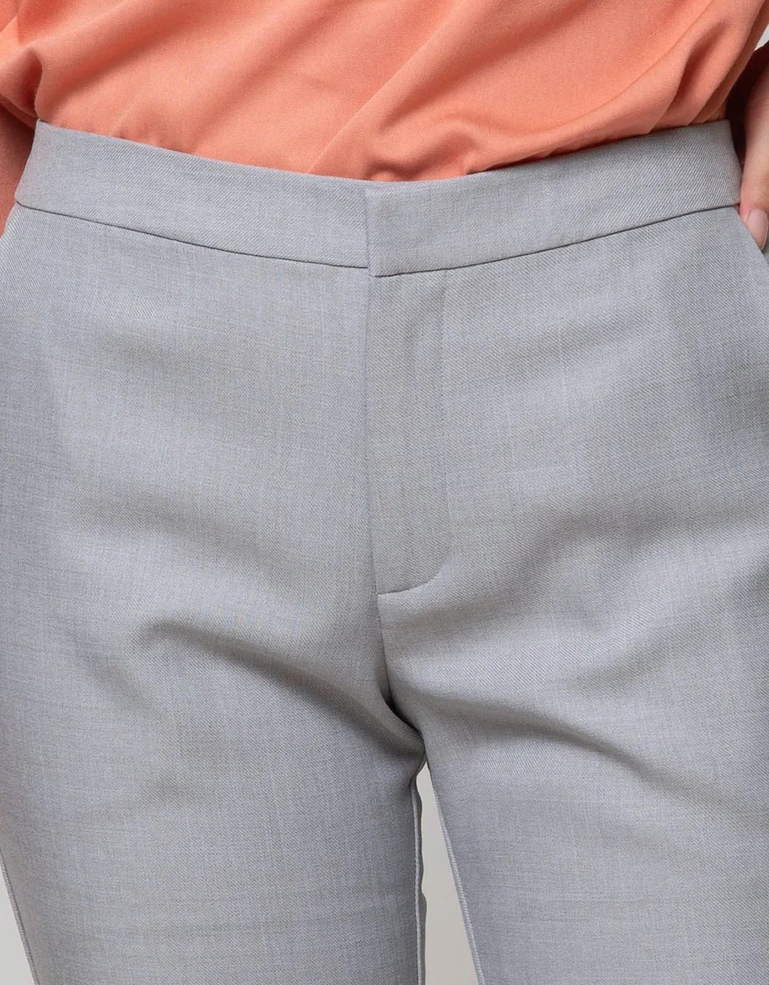 Connexion Chinos Pants Poly Half Elastic With Zipper