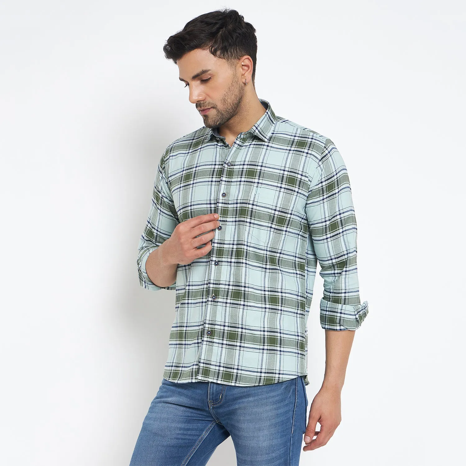 Duke Stardust Men Full Sleeve Checkered Cotton Shirt (SDO8CKJ)