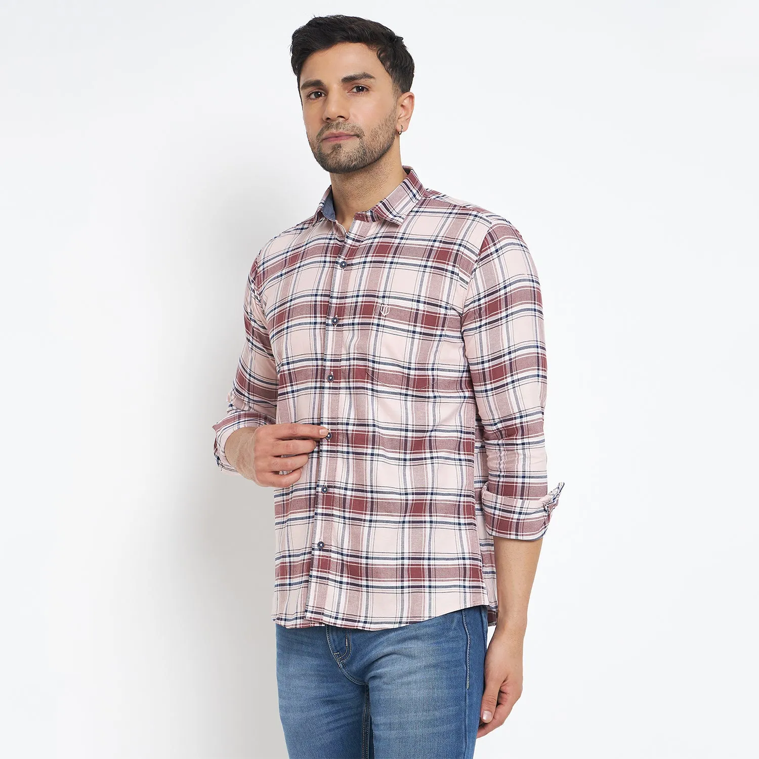 Duke Stardust Men Full Sleeve Checkered Cotton Shirt (SDO8CKJ)