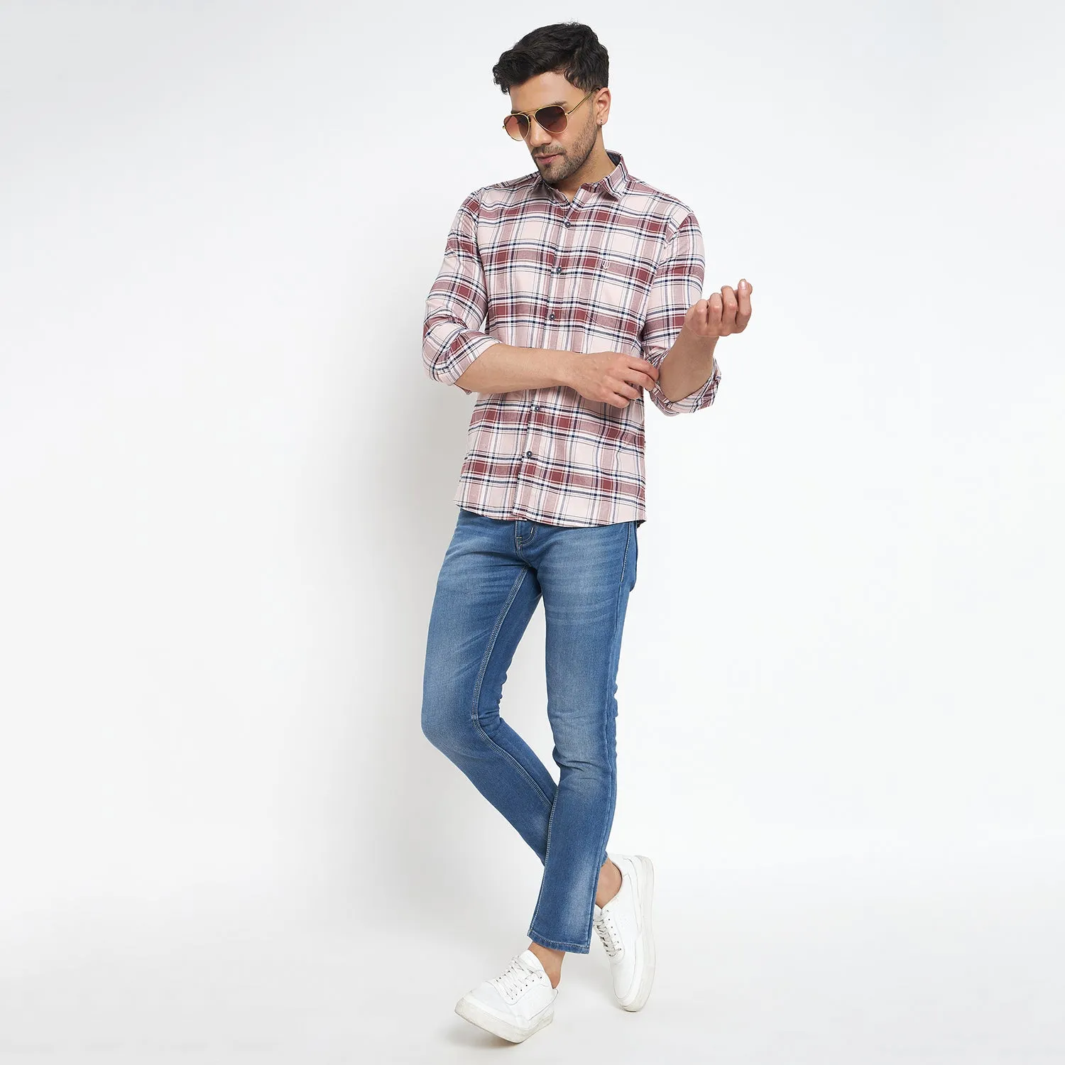 Duke Stardust Men Full Sleeve Checkered Cotton Shirt (SDO8CKJ)