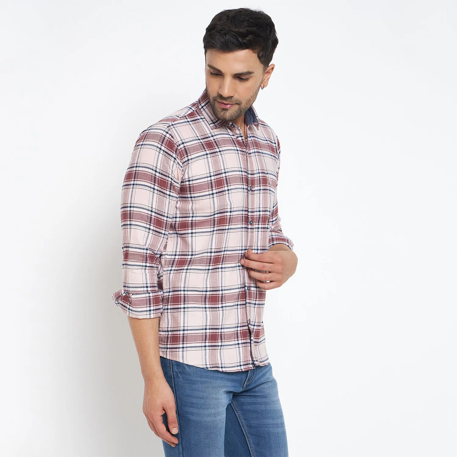 Duke Stardust Men Full Sleeve Checkered Cotton Shirt (SDO8CKJ)