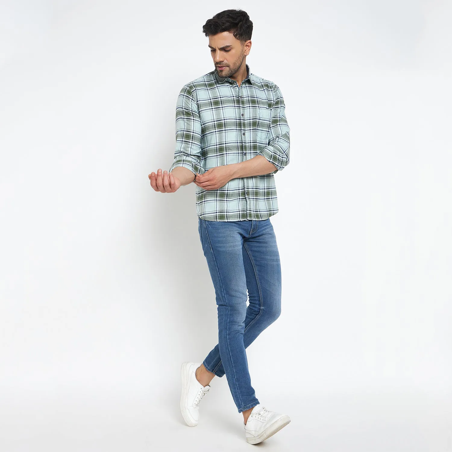 Duke Stardust Men Full Sleeve Checkered Cotton Shirt (SDO8CKJ)