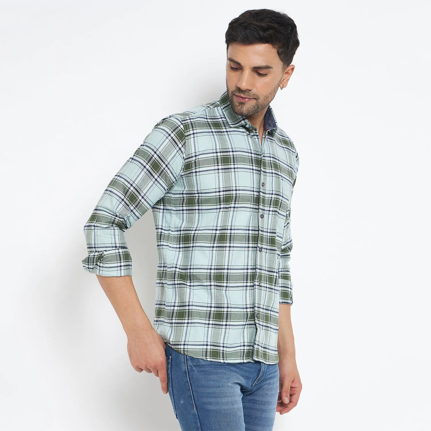 Duke Stardust Men Full Sleeve Checkered Cotton Shirt (SDO8CKJ)