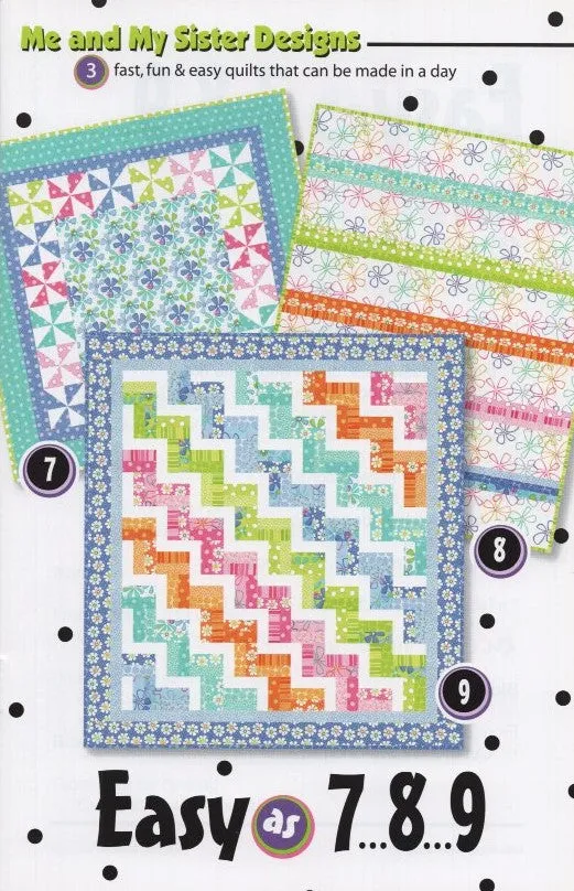 EASY AS 7 8 9 - Me & My Sister Designs Pattern DIGITAL DOWNLOAD