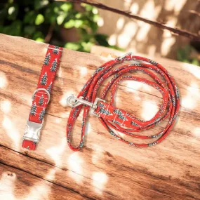 Fir Trees in Red | Collar and Leash Set