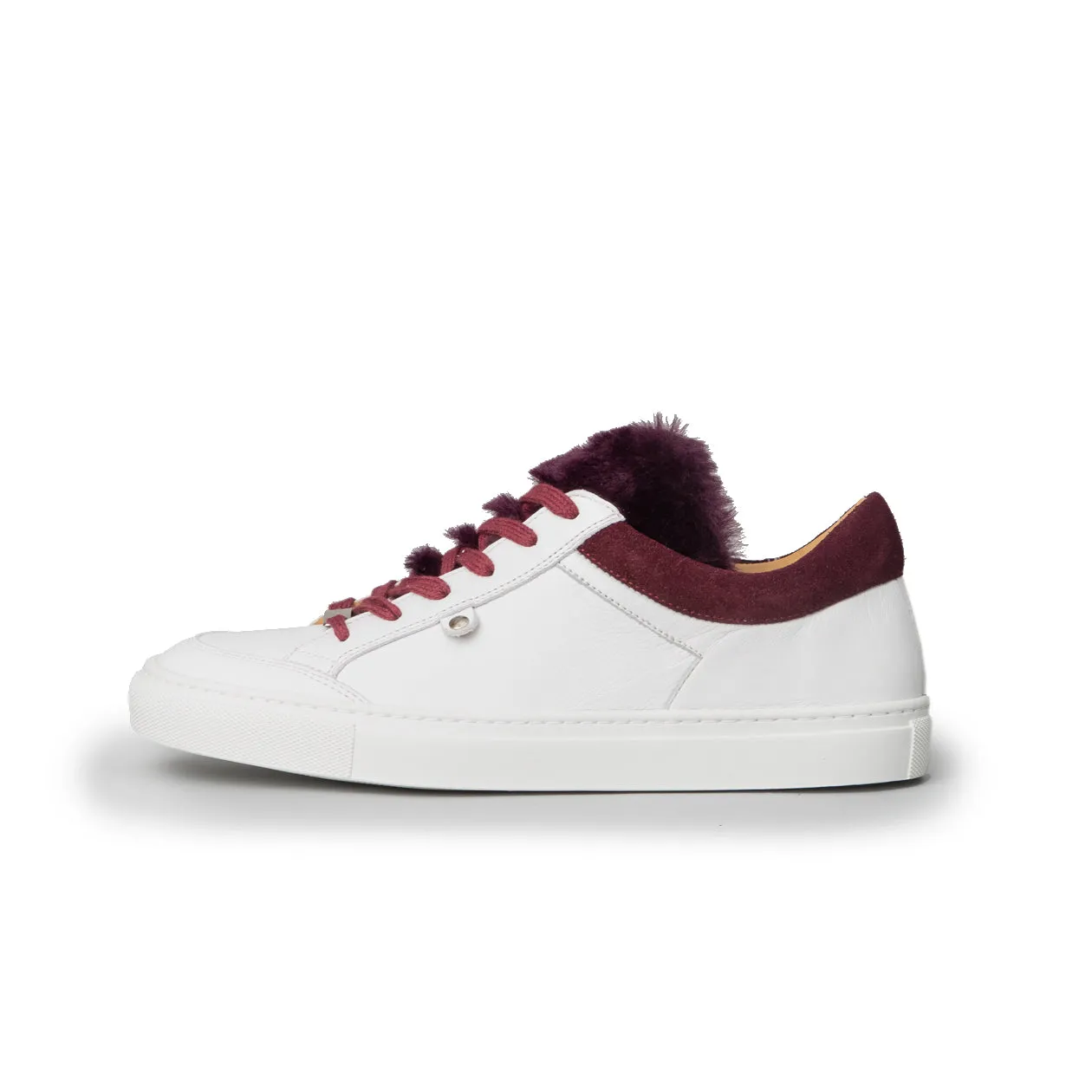 GABRIELLE low sneaker - white/burgundy collar