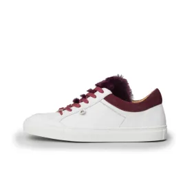 GABRIELLE low sneaker - white/burgundy collar