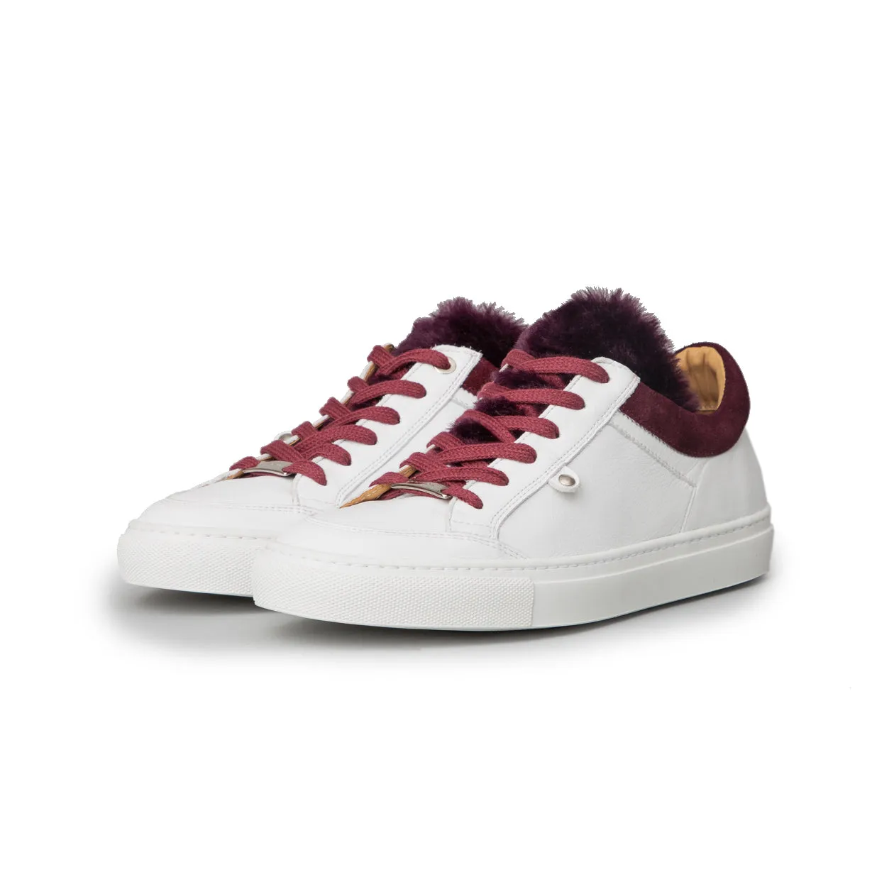 GABRIELLE low sneaker - white/burgundy collar