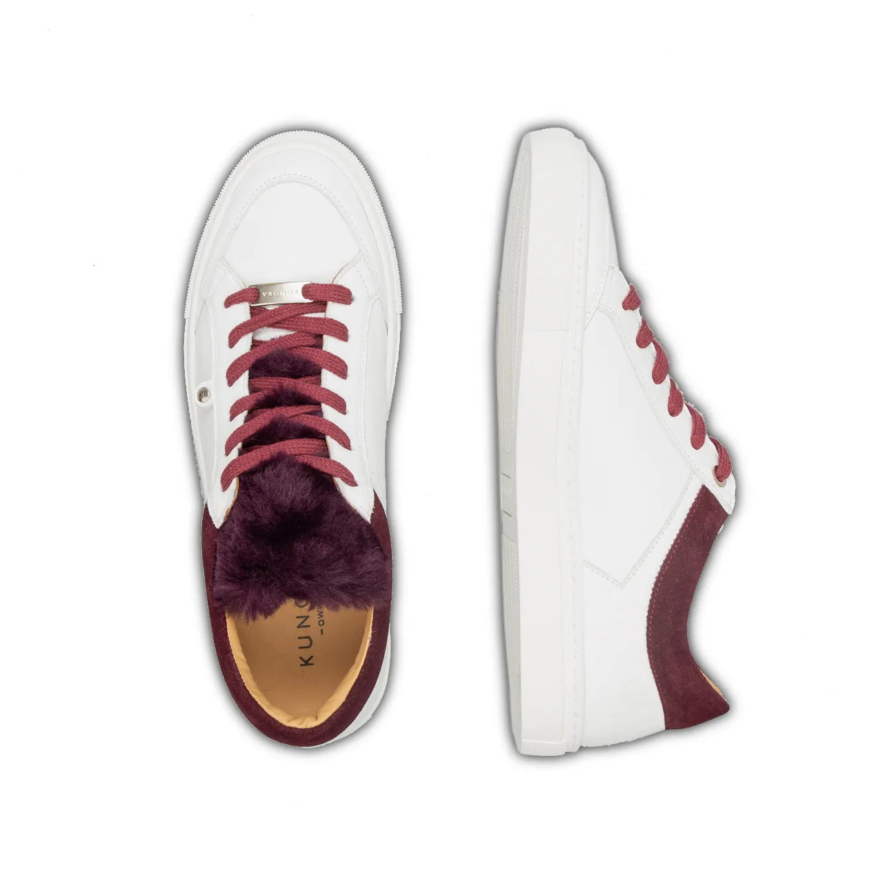 GABRIELLE low sneaker - white/burgundy collar