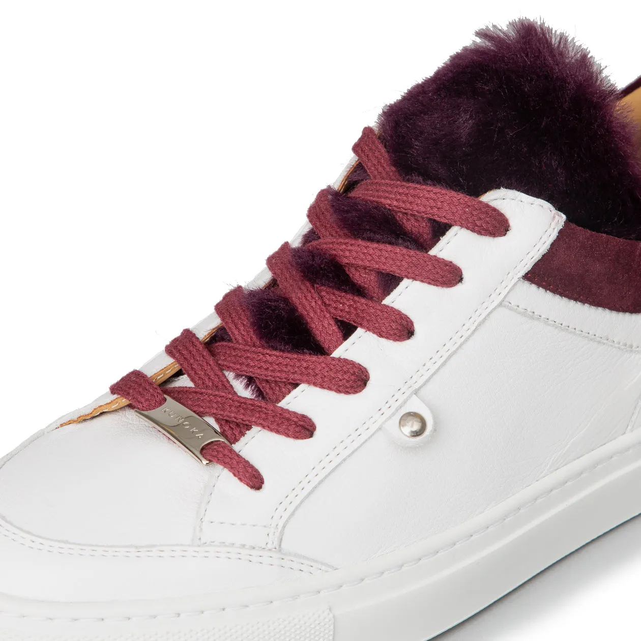 GABRIELLE low sneaker - white/burgundy collar