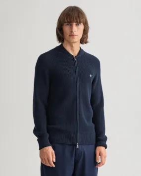Gant Apparel Mens COTTON RIB FULLZIP 433/EVENING BLUE