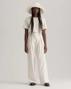 Gant Apparel Womens PINSTRIPE PLEATED WIDE PANT 116/BUTTERCREAM