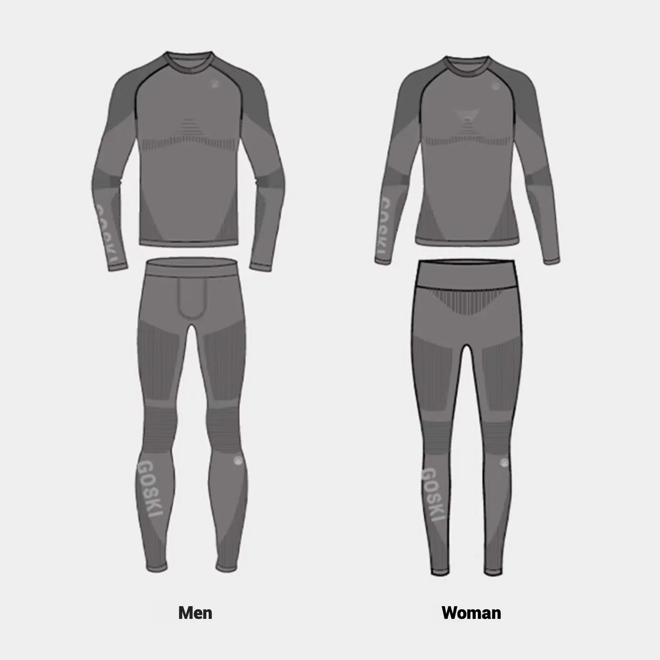 Goski Men's Black Base Layer Sets