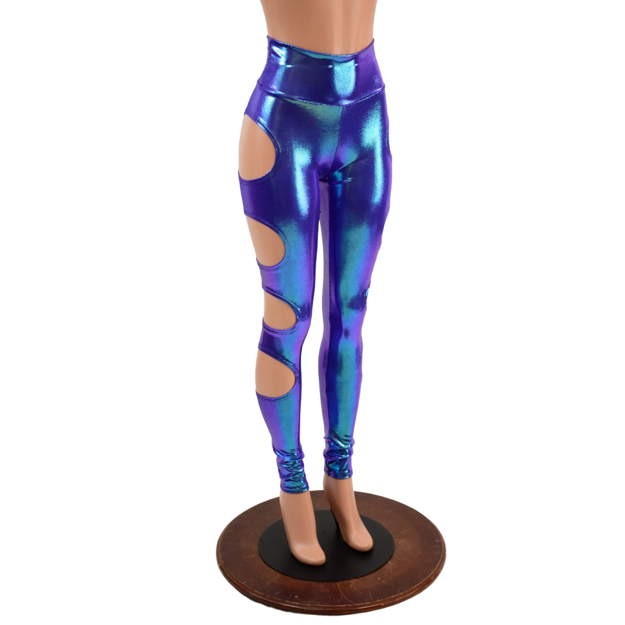 High Waist Quad Cutout Leggings in Moonstone