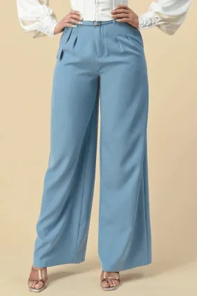 high waist wide leg belted pants