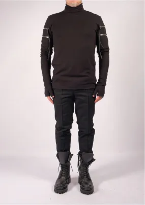Jersey Turtleneck with Zippers
