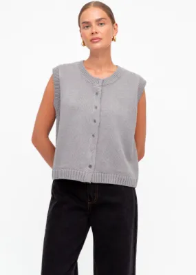 Kasey Knit Vest Steel Grey