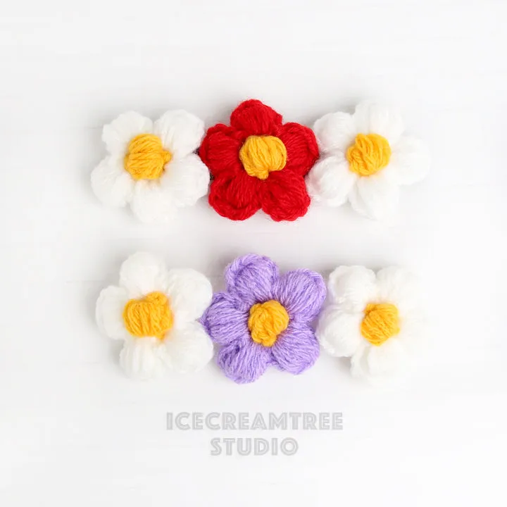 Lavender Puffy Daisy Necklace - Elastic Pet Collar