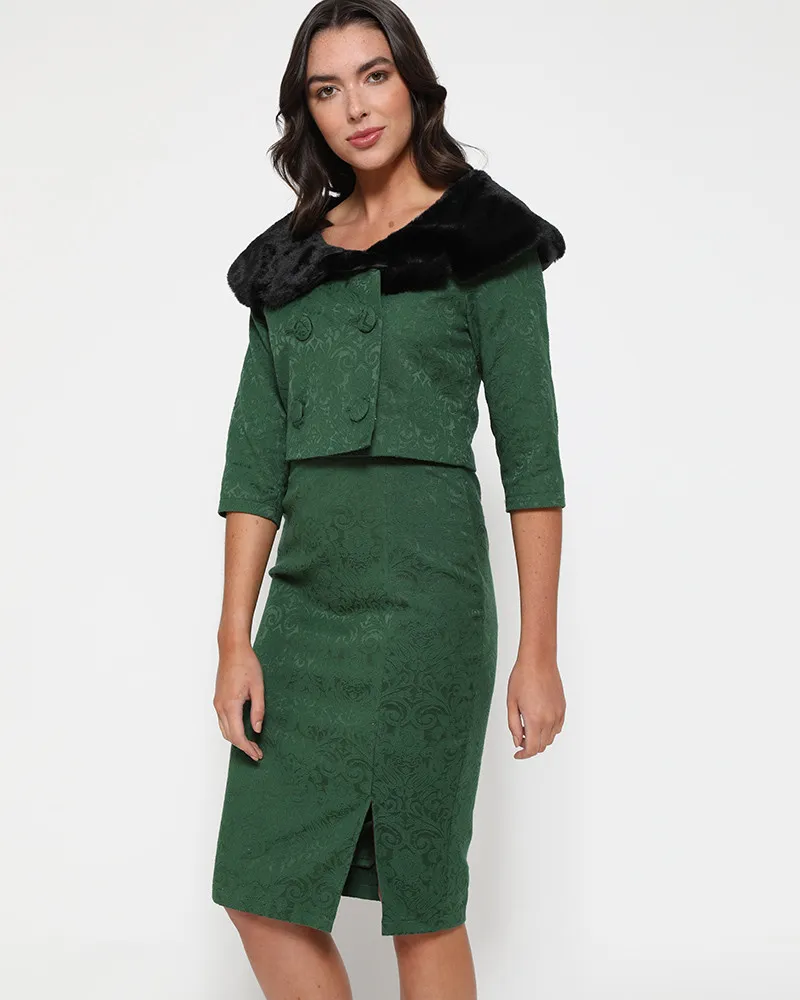 Lindy Bop Beverly Emerald Pencil Dress Twin Set