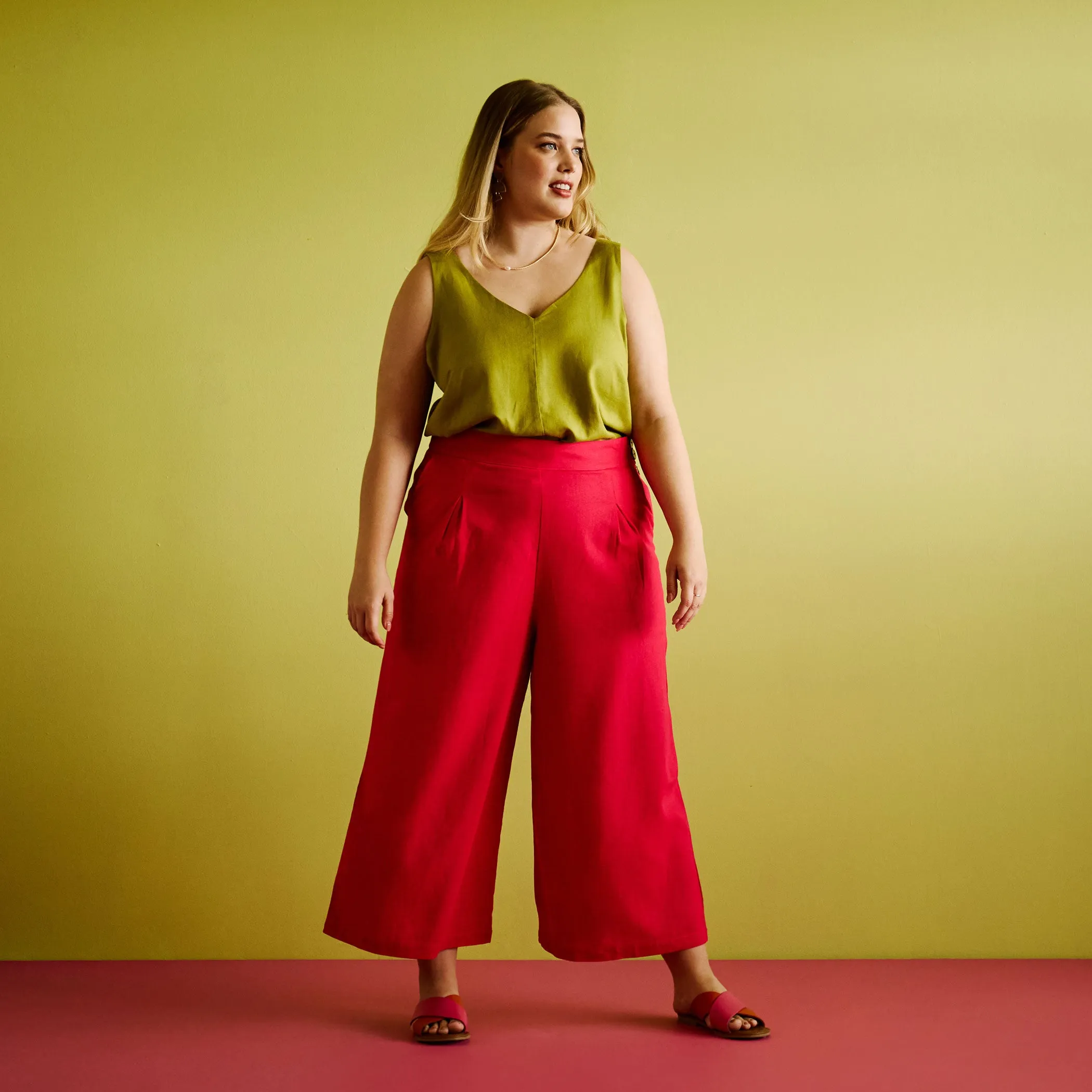 Linen Culottes - Magenta