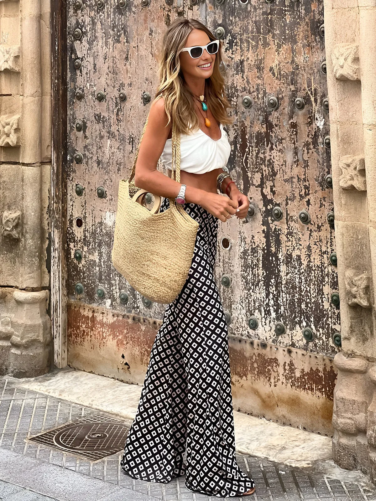 Luna Geometrical High-Waist Pants