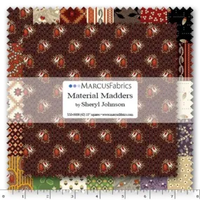 MARCUS FABRICS - MATERIAL MADDERS BY SHERYL JOHNSON LAYER CAKE (42 10X10 SQUARES)