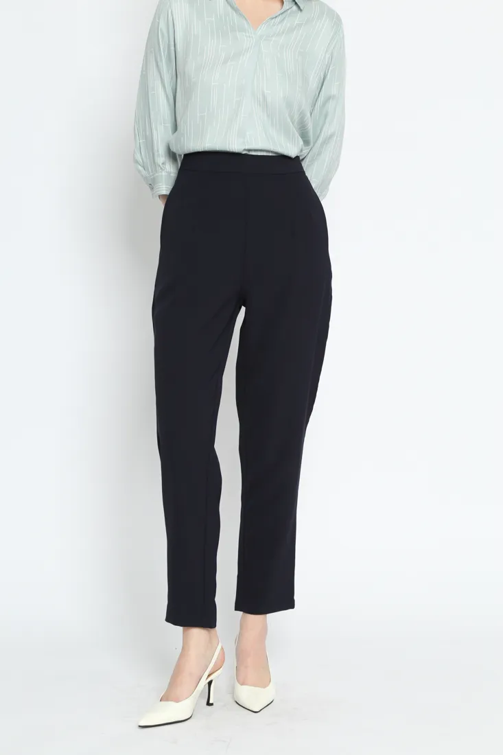 Navy High Waist Tapered