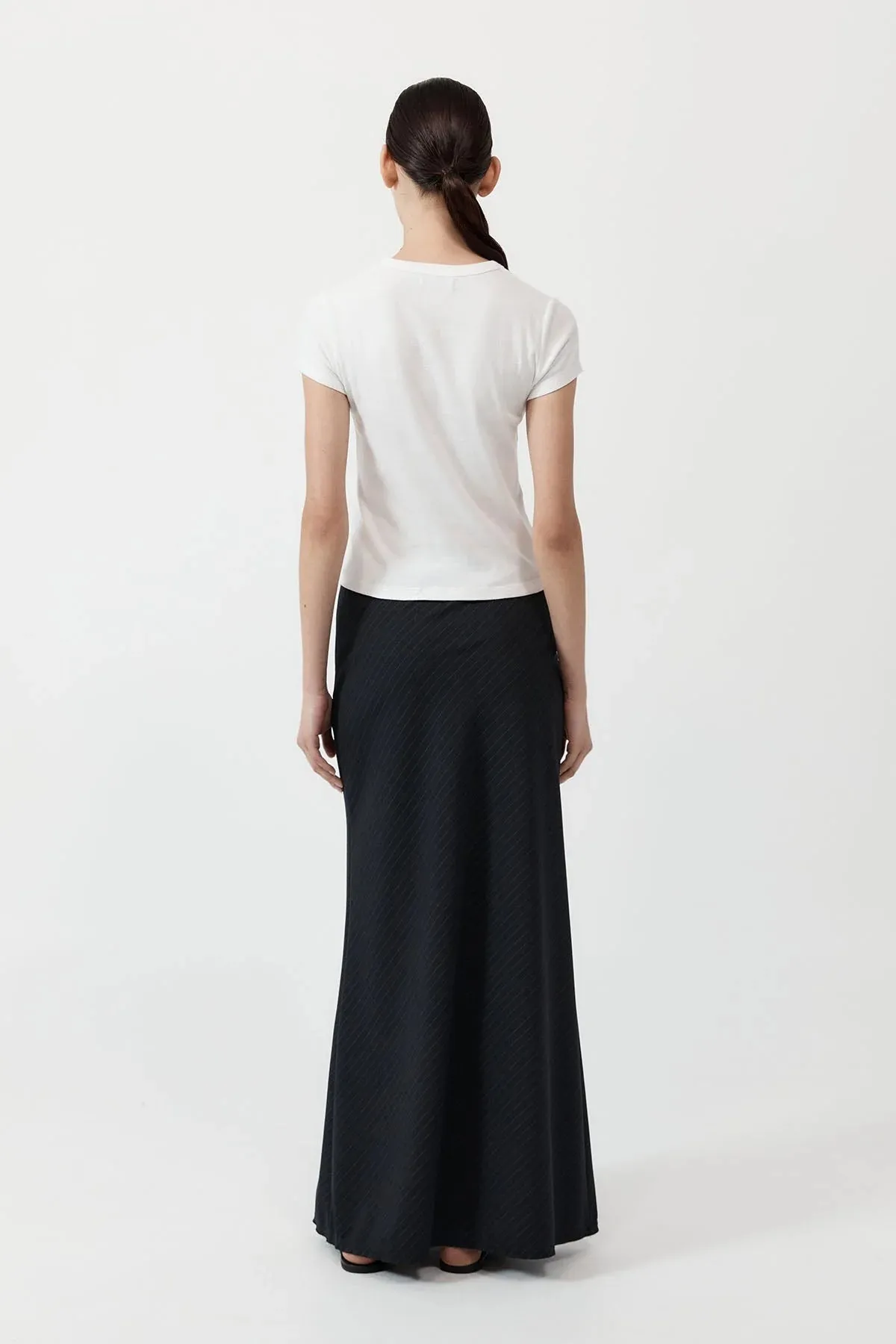 Pinstripe Maxi Skirt - Black