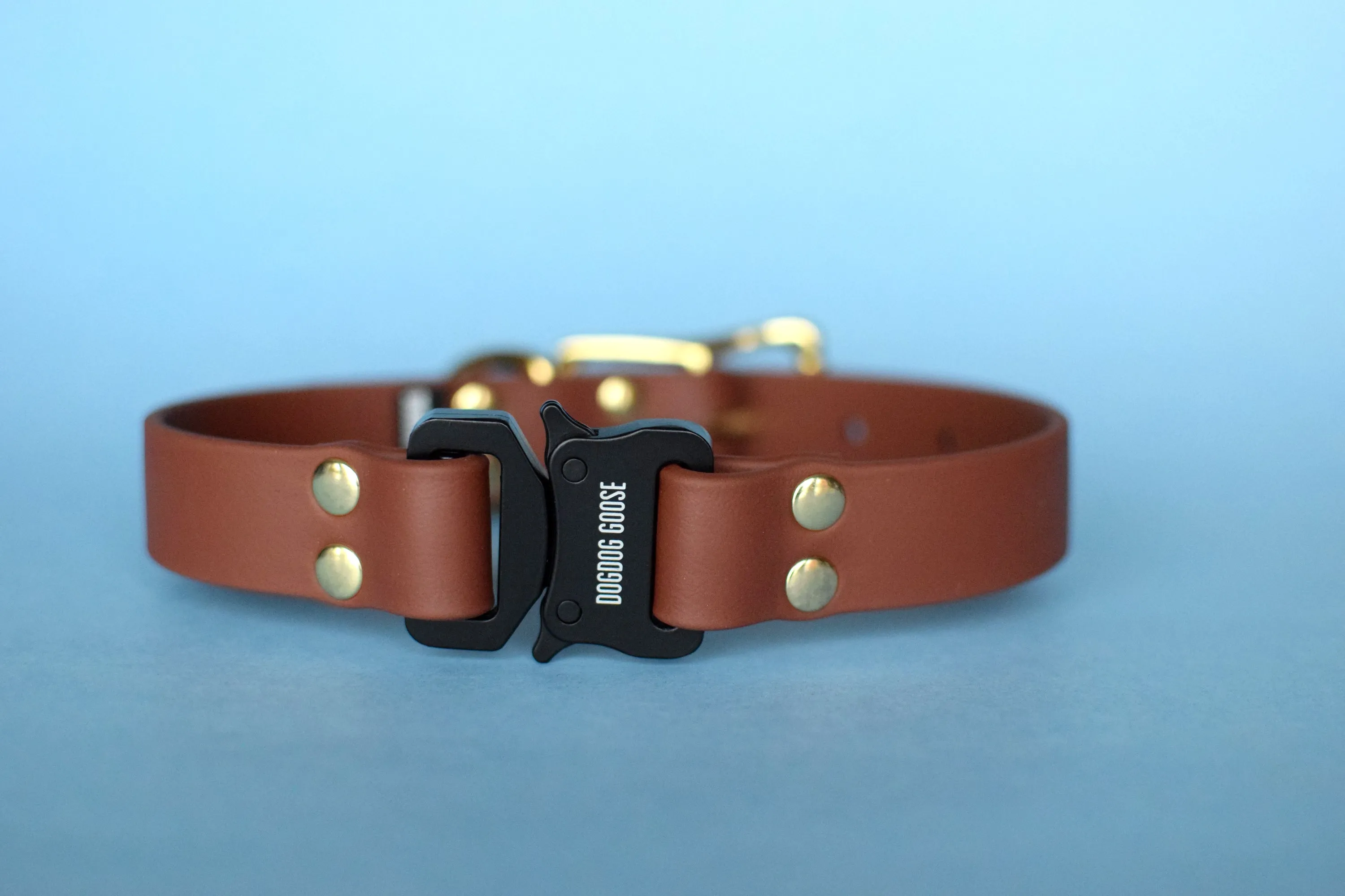 PREMADE COLLECTION - Medium Brown & Brass Biothane Dog Collar
