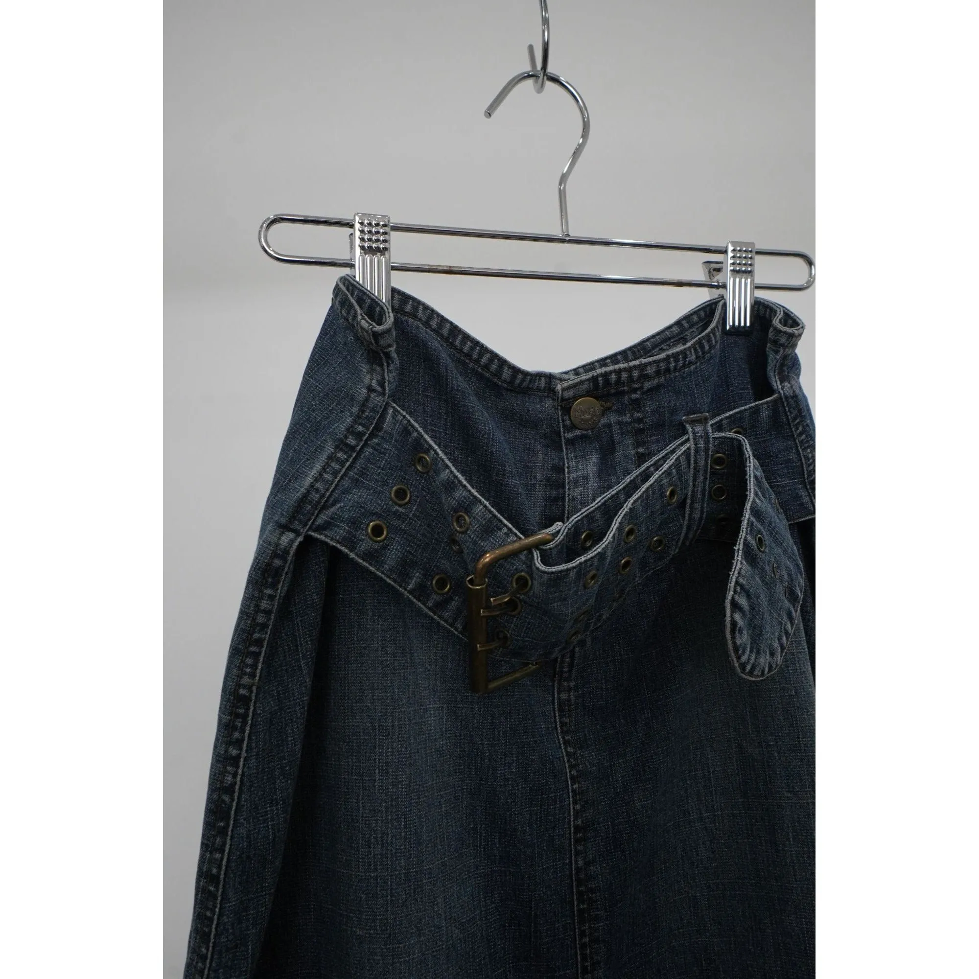 "Retail" Vintage Mudd Mid Wash Maxi Denim Skirt Blue Size 7 W26 Women's