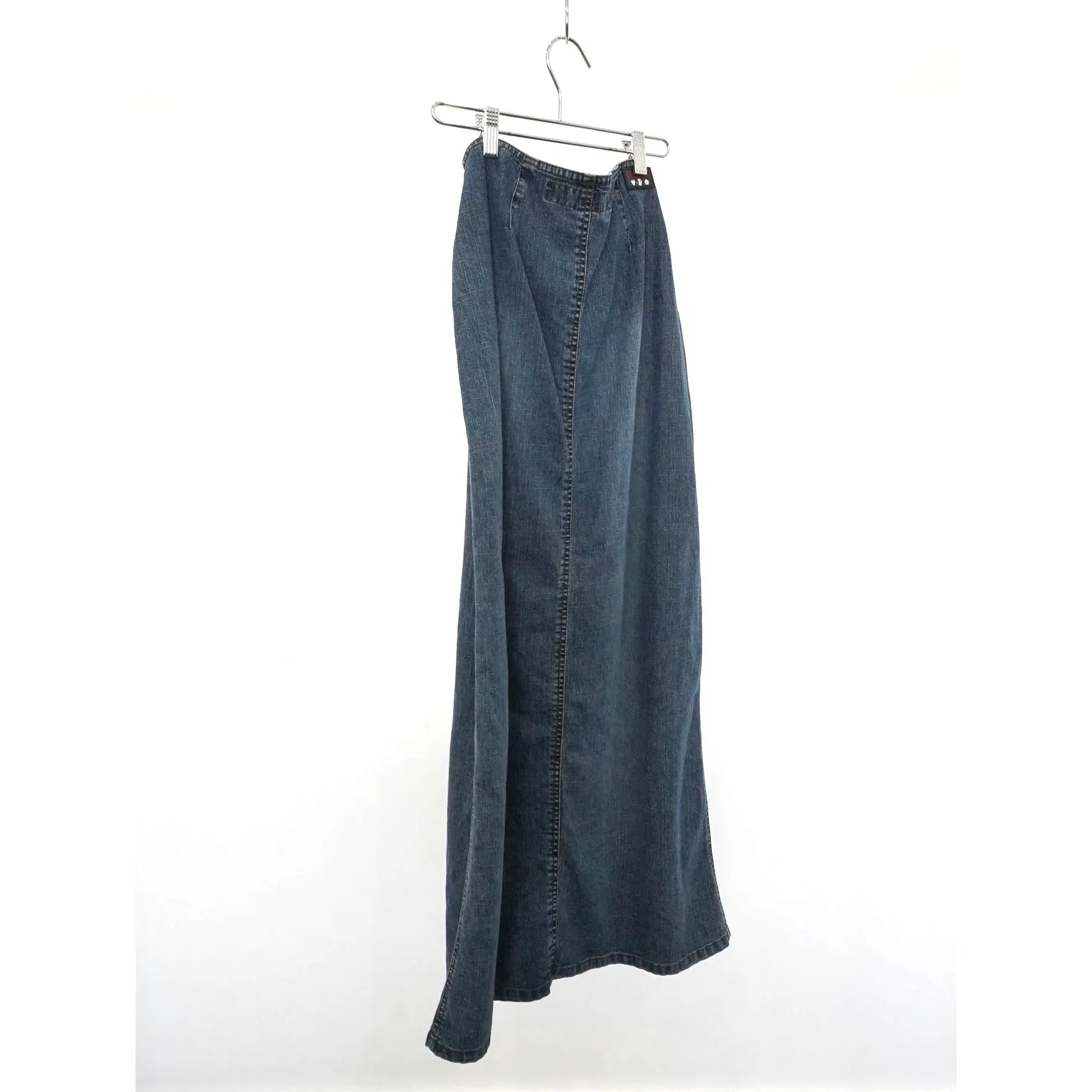 "Retail" Vintage Mudd Mid Wash Maxi Denim Skirt Blue Size 7 W26 Women's